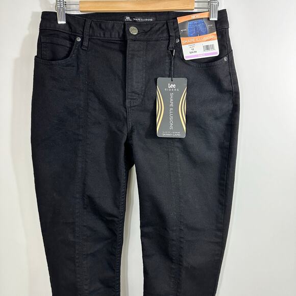 Lee Illusions Skinny Mid-Rise Capri Black Denim Jeans Size 12 NWT - Picture 3 of 12